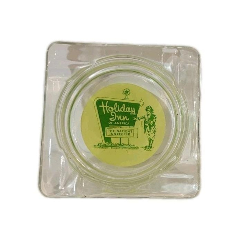 Vintage Holiday Inn‎ of America Hotel Motel Advertising Clear Glass Ashtray